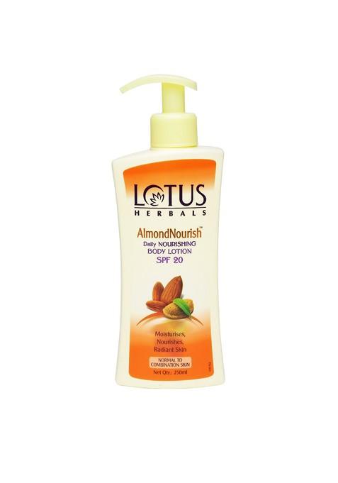 Lotus Herbals Almond Nourish Sustainable Body Lotion With Spf 20 250 Ml