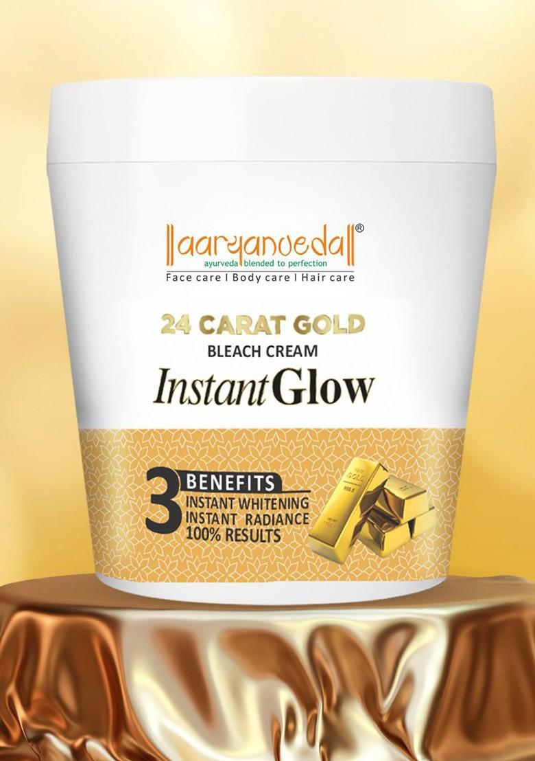 Aryanveda 24 Carat Gold Bleach Cream For Anti Aging Deep Skin Brightening 250G