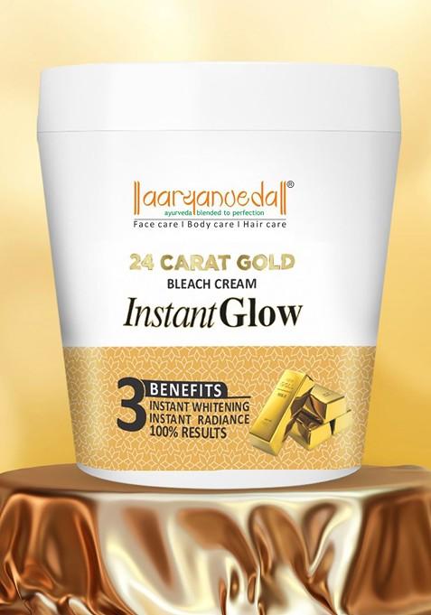 Aryanveda 24 Carat Gold Bleach Cream For Anti Aging Deep Skin Brightening 250G