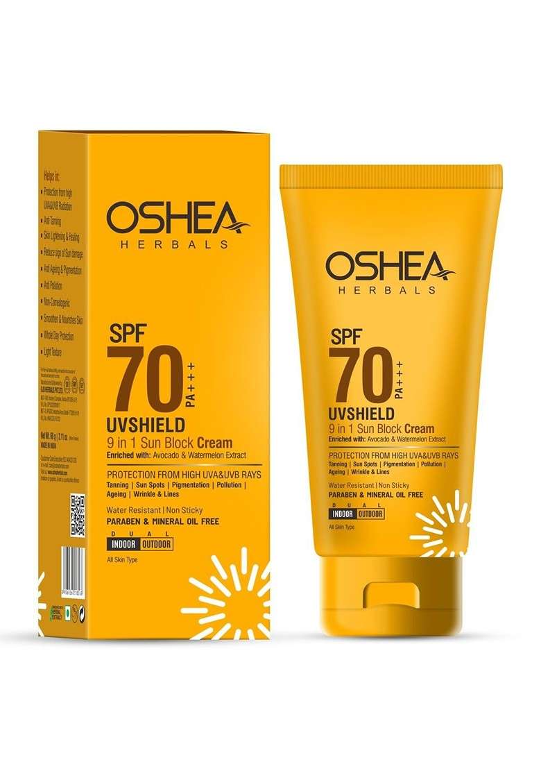 Oshea Herbals Uv Shield 9 In 1 Sun Block Cream Spf70 Pa 60 G - Indya