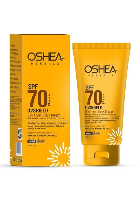 Oshea Herbals Uv Shield 9 In 1 Sun Block Cream Spf70 Pa 60 G
