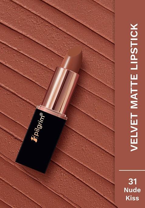 Pilgrim Matte Bullet Intense Colour Transferproof Smudgeproof Lipstick Nude Kiss 31