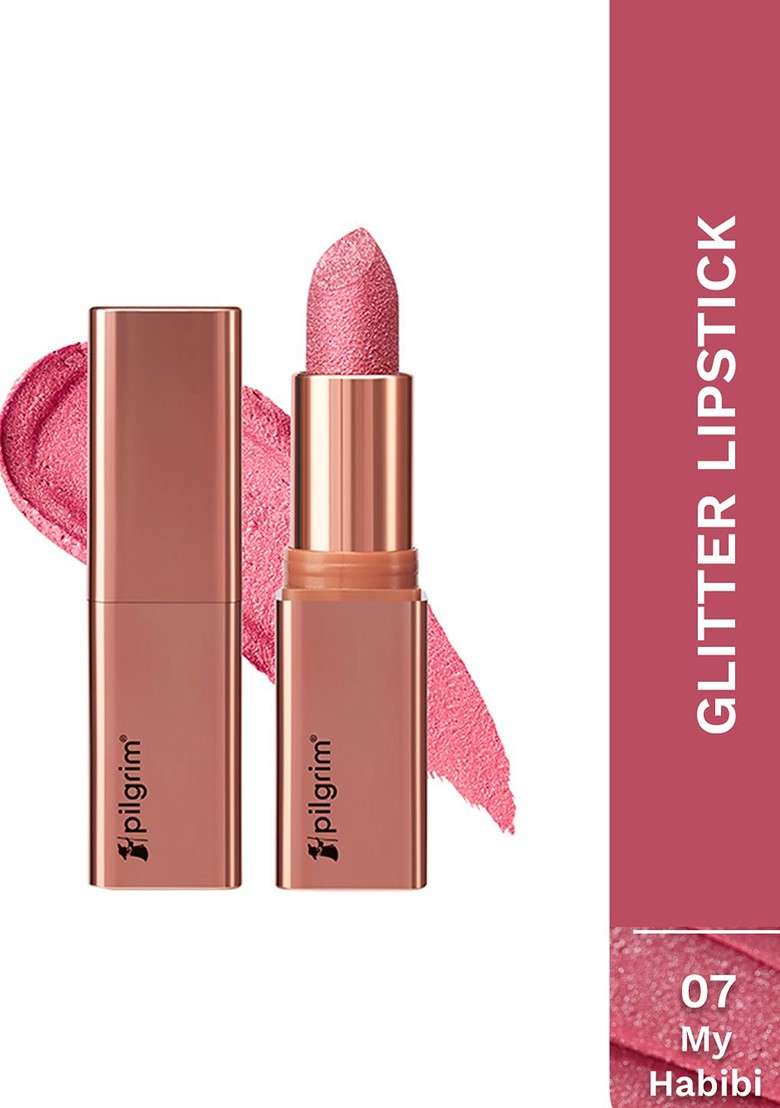 Pilgrim Glitter Lipstick Luxurious 3D Formula With Matte Finish 4 2 G My Habibi 07 - Indya