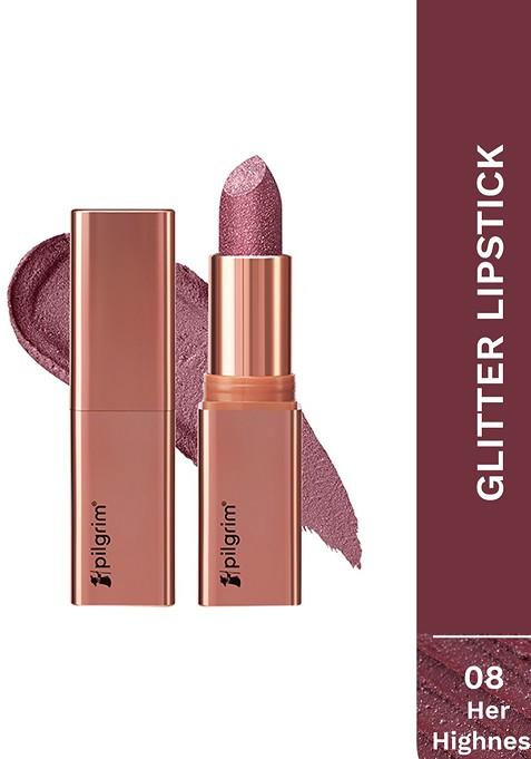 Pilgrim Dubai Bling 3D Glitter Formula With Matte Finish Lipstick 4 2 G Her Highness 08