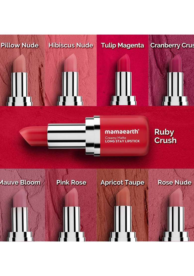 Mamaearth Creamy Matte Long Stay Lipstick With Murumuru Butter Mauve Bloom - Indya