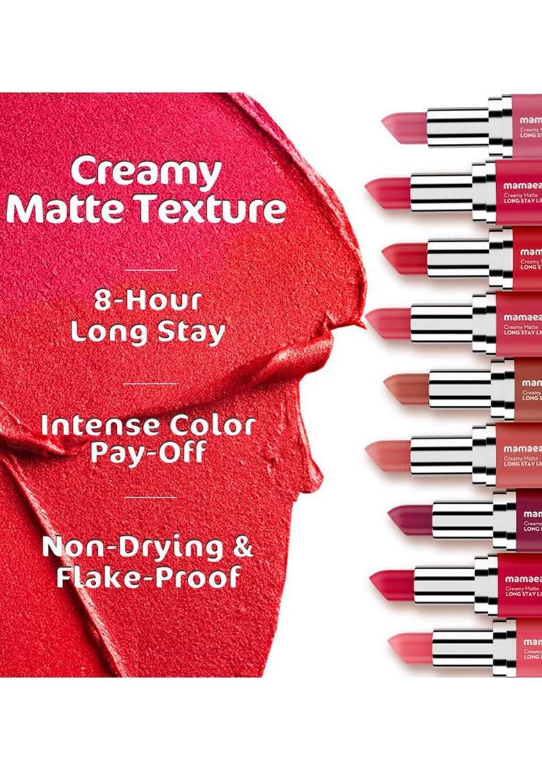 Mamaearth Creamy Matte Long Stay Lipstick With Murumuru Butter Mauve Bloom - Indya