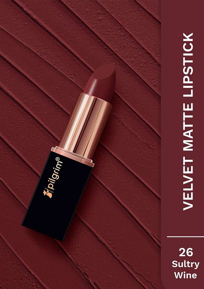 Pilgrim Matte Bullet Intense Colour Transferproof Smudgeproof Lipstick Sultry Wine 26 - Indya