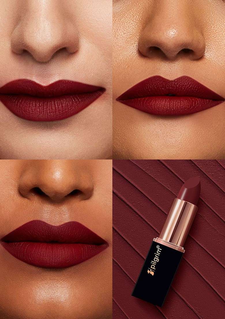 Pilgrim Matte Bullet Intense Colour Transferproof Smudgeproof Lipstick Sultry Wine 26 - Indya