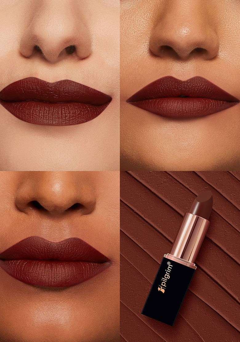 Pilgrim Matte Bullet Intense Colour Transferproof Smudgeproof Lipstick Cinnamon Lust 33 - Indya