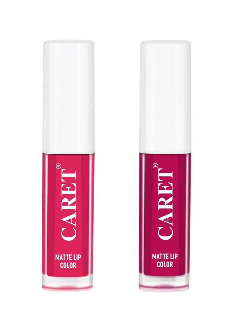 Caret Organic Set Of 2 Super Pigmented Liquid Matte Lipsticks 4 Ml Shade 5
