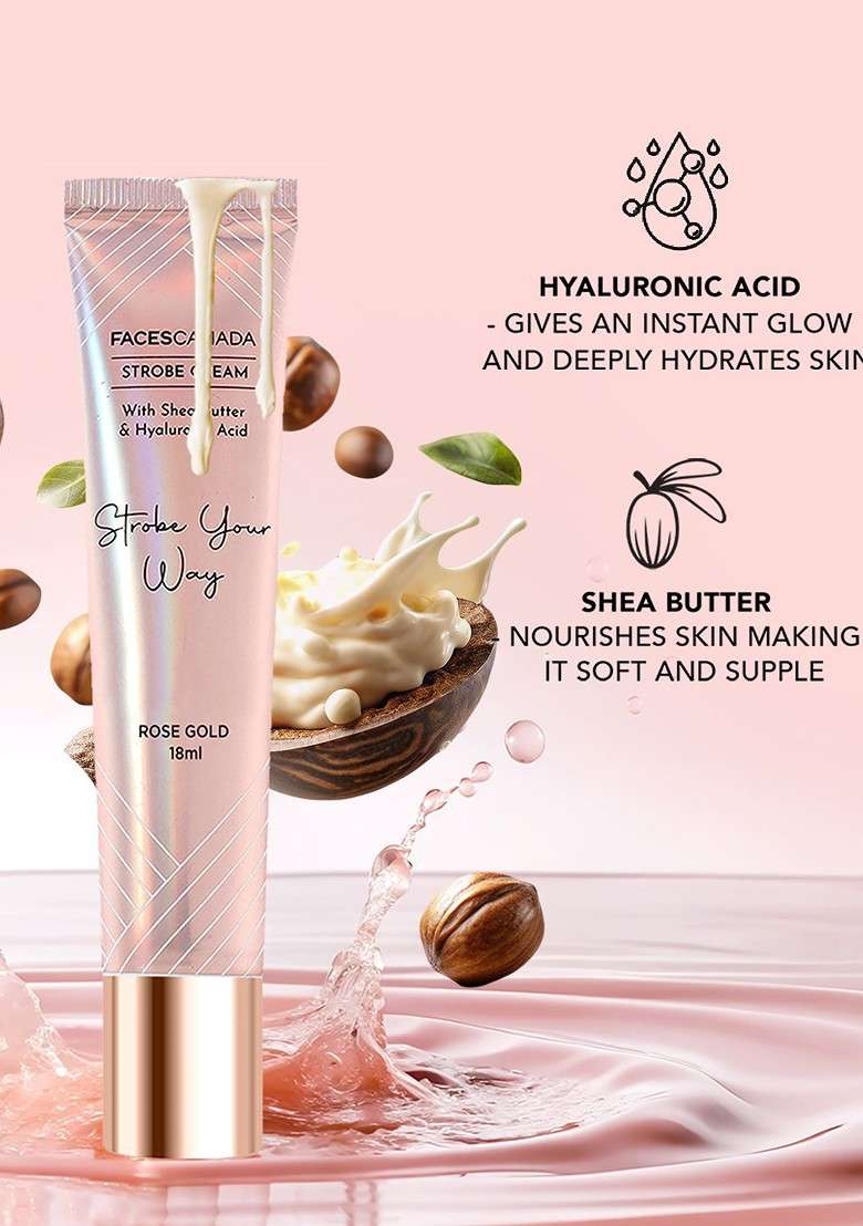 Faces Canada Set Of 2 Strobe Cream 18 Ml Rose Gold Comfy Glow Sunscreen 30 - Indya