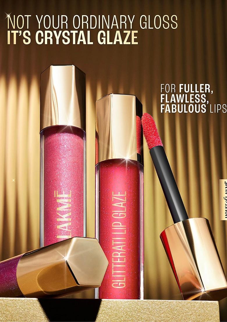 Lakme Glitterati Non Sticky Hydrating Lip Glaze With Vegan Collagen 5Ml Crystal Crush