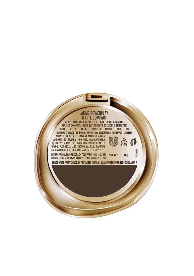 Lakme 9To5 Powerplay Matte Compact Oil Control Formula With Vitamin E 9G Apricot - Indya