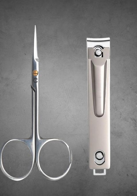 Basicare Set Of 2 High Quality Nail Clipper Euro Cuticle Scissor