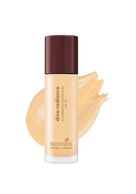 Biotique Natural Makeup Diva Radiance Illuminating Spf25 Foundation 30Ml Light Caramel