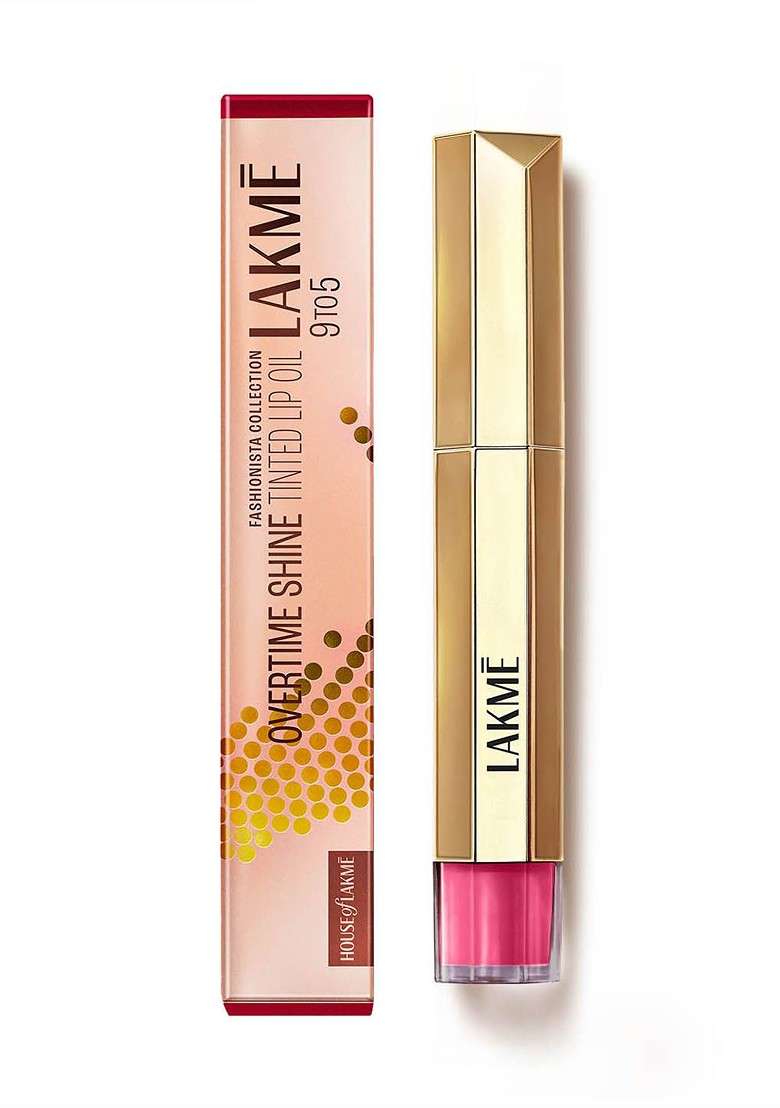 Lakme 9To5 Overtime Shine Tinted Lip Oil Gloss With Almond Jojoba 5 3Ml Berry Bling - Indya