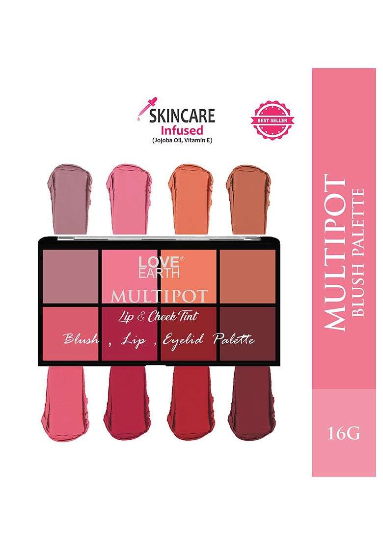 Love Earth Multipot Lip Cheek Tint Blush Eyelid Palatte Le144 - Indya