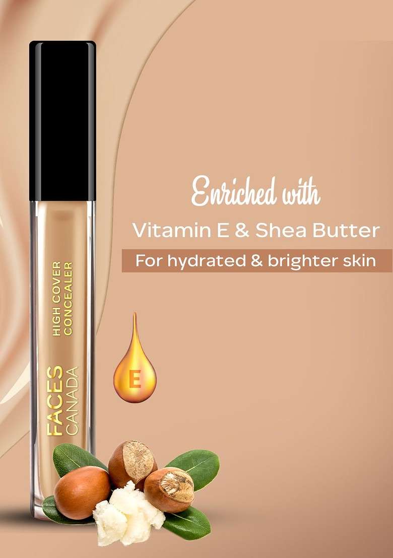 Faces Canada High Cover Concealer With Shea Butter Vitamin E Toffee Love 04 - Indya