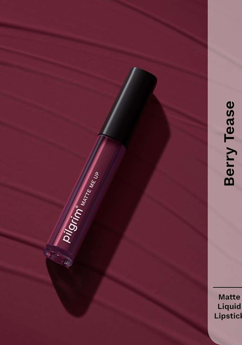 Pilgrim Matte Me Up Long Lasting Liquid Lipstick 3Ml Berry Tease 02 - Indya
