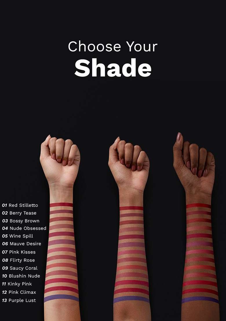 Pilgrim Matte Me Up Long Lasting Liquid Lipstick 3Ml Berry Tease 02 - Indya