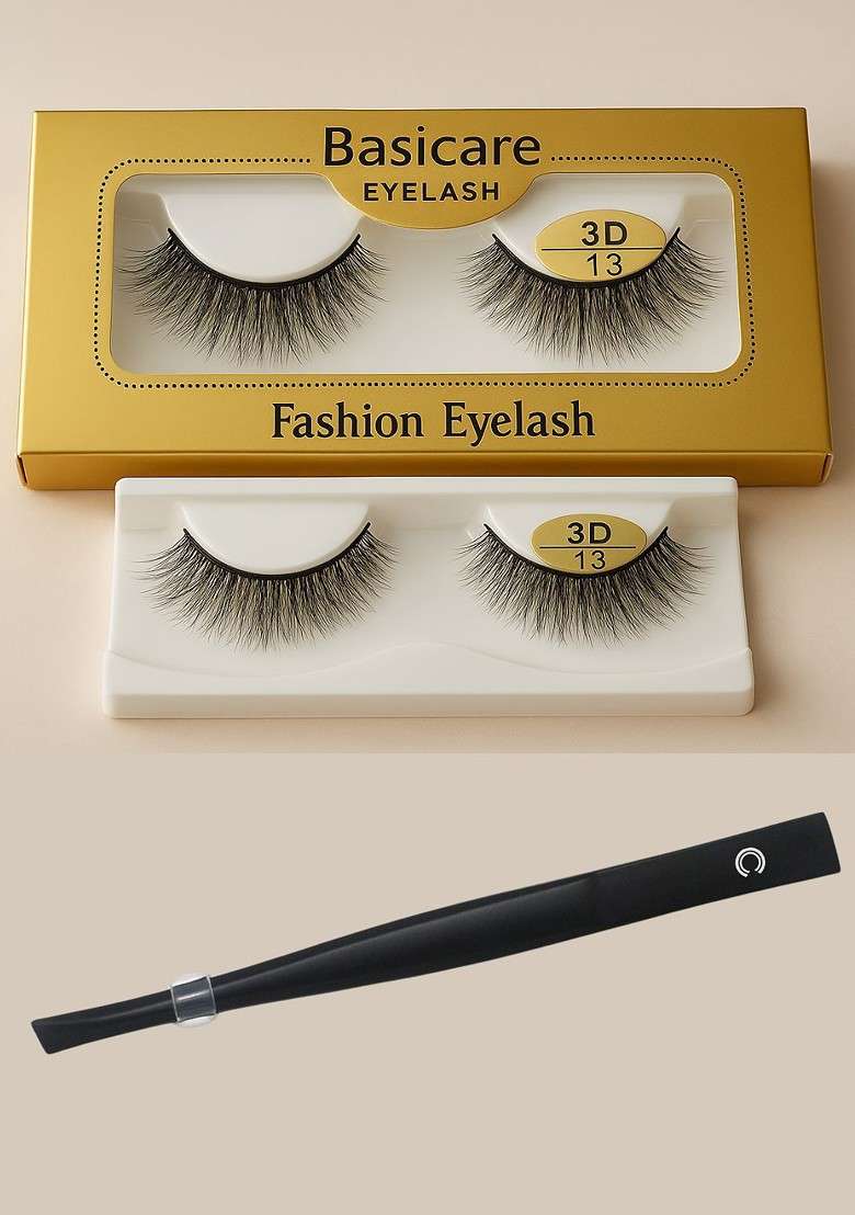 Basicare Set Of 2 Hair Remover Tweezer With False Eyelashes - Indya