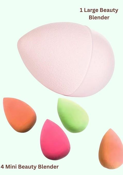 Basicare Set Of 5 Diamond Sponges With Finger Puffs Beauty Blender