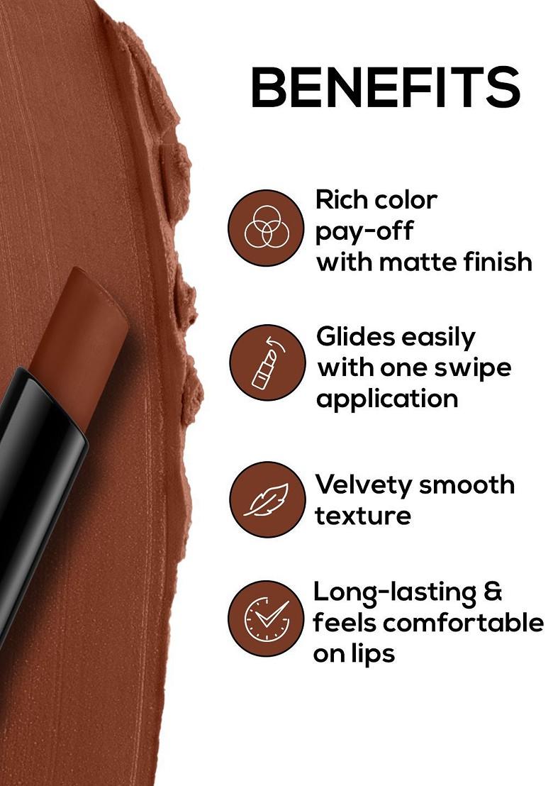 Renee Very Matte Intense Color Weightless Long Lasting Lipstick Deep Espresso