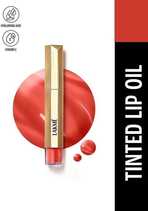 Lakme 9To5 Overtime Shine Tinted Lip Oil Gloss With Almond Jojoba 5 3Ml Brick Rouge