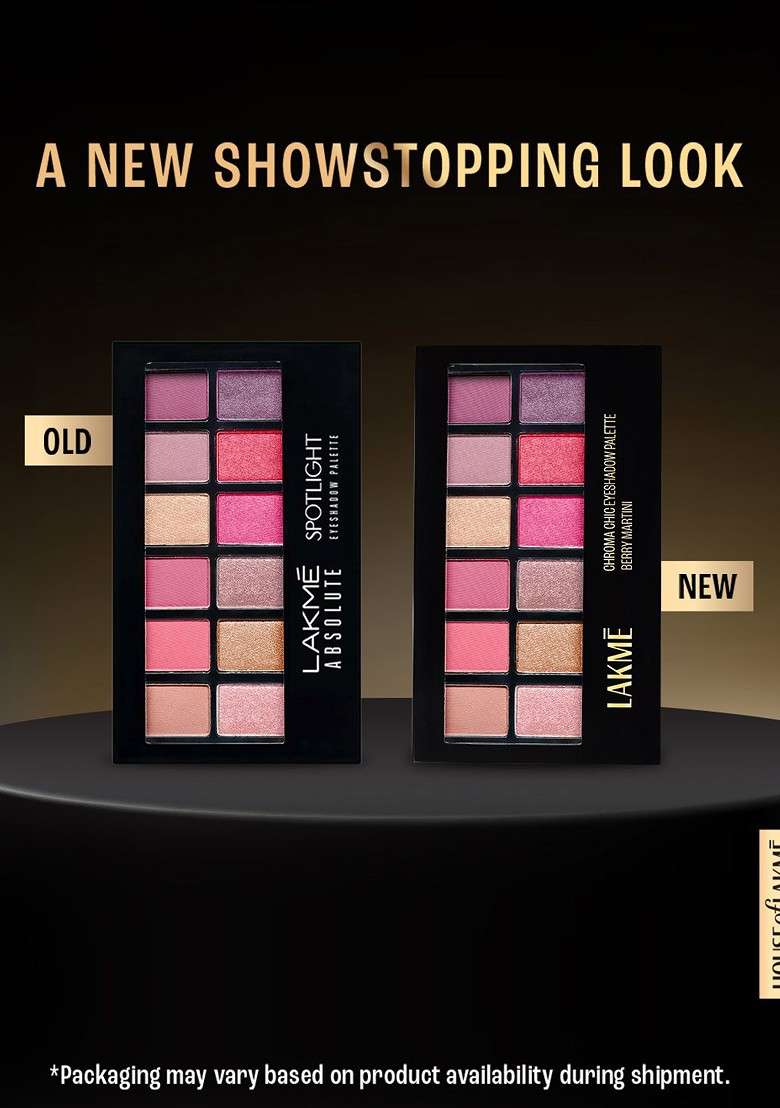 Lakme Glitterati Chroma Chic Eye Shadow Palette For Rich Color Payoff 12G Berry Martini - Indya