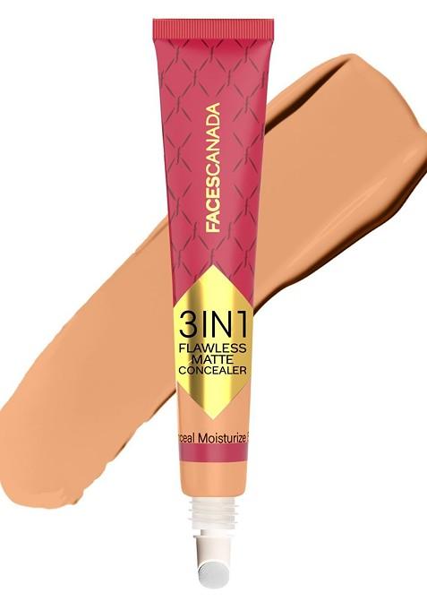 Faces Canada 3 In 1 Flawless Matte Long Lasting Hydrating Concealer 8G Ivory