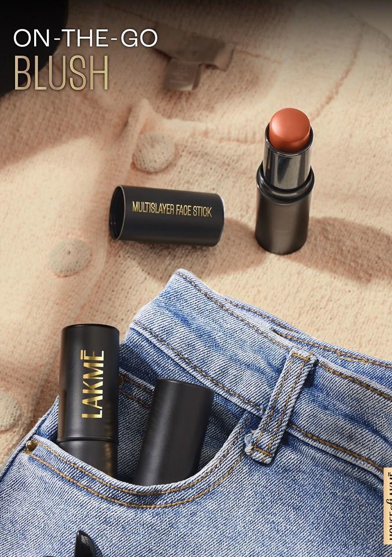Lakme On The Go Facelift Multislayer Blendable Creamy Blush Stick 12G Cherry Bomb 1
