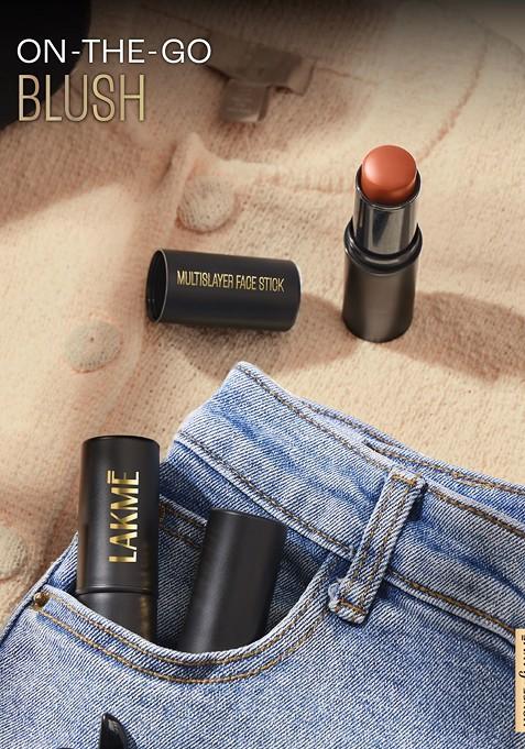 Lakme On The Go Facelift Multislayer Blendable Creamy Blush Stick 12G Cherry Bomb 1