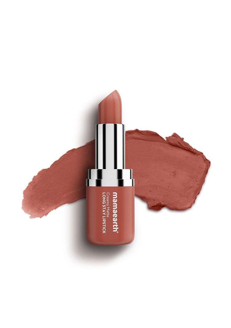 Mamaearth Murumuru Butter Vit E Creamy Matte Long Stay Lipstick Brown Truffle 4 2G - Indya