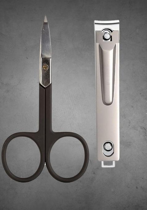 Basicare Set Of 2 Rubber Grip Handle Nail Scissors Clipper
