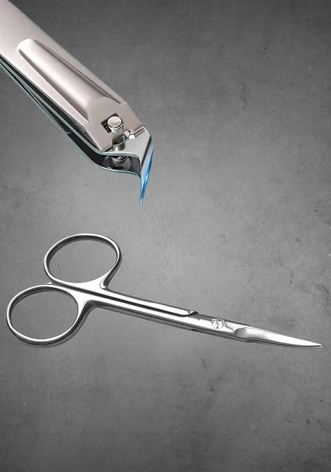 Basicare Set Of 2 High Quality Nail Clipper Curve Euro Cuticle Scissor