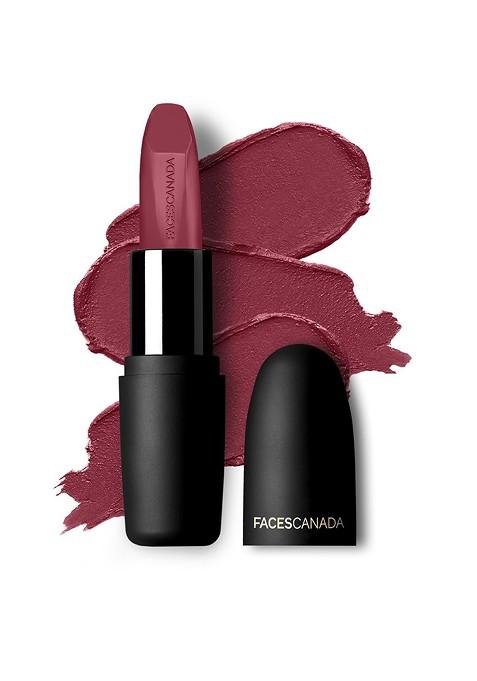 Faces Canada Weightless Matte Finish Hydrating Lipstick With Almond Oil Flamboyant Plum 12