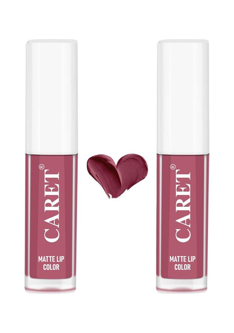 Caret Organic Set Of 2 Super Pigmented Liquid Matte Lipsticks 4 Ml Nude
