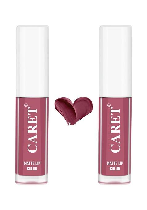 Caret Organic Set Of 2 Super Pigmented Liquid Matte Lipsticks 4 Ml Nude