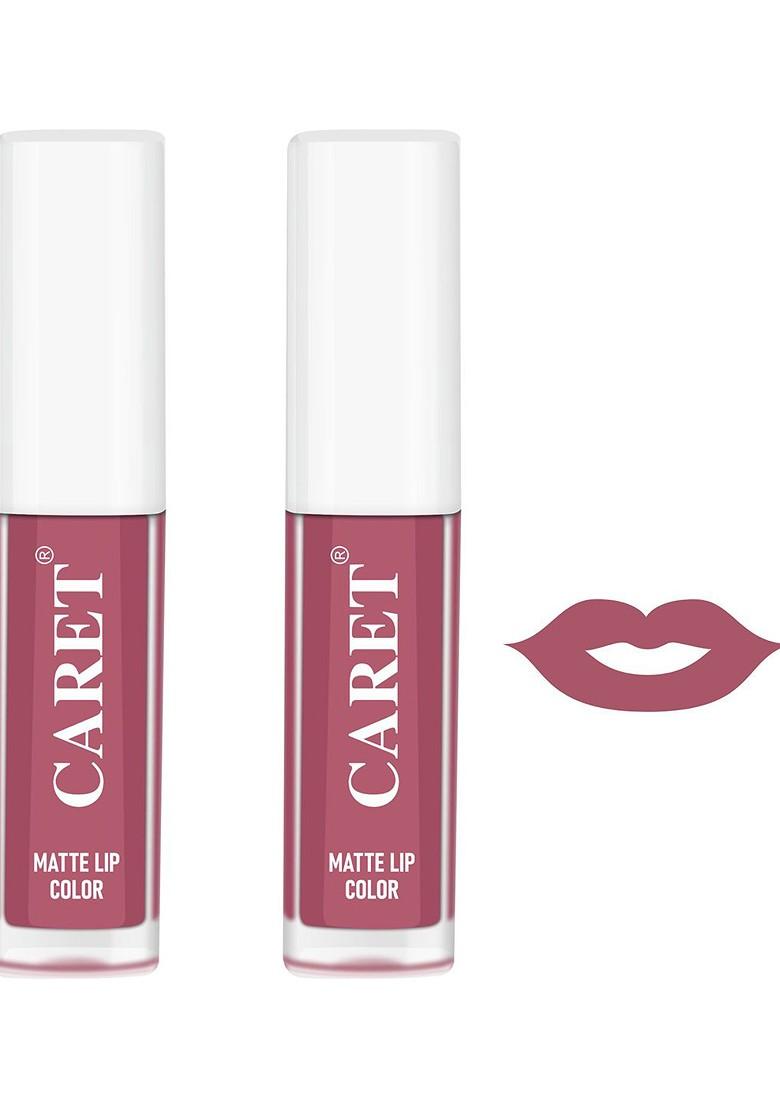 Caret Organic Set Of 2 Super Pigmented Liquid Matte Lipsticks 4 Ml Nude