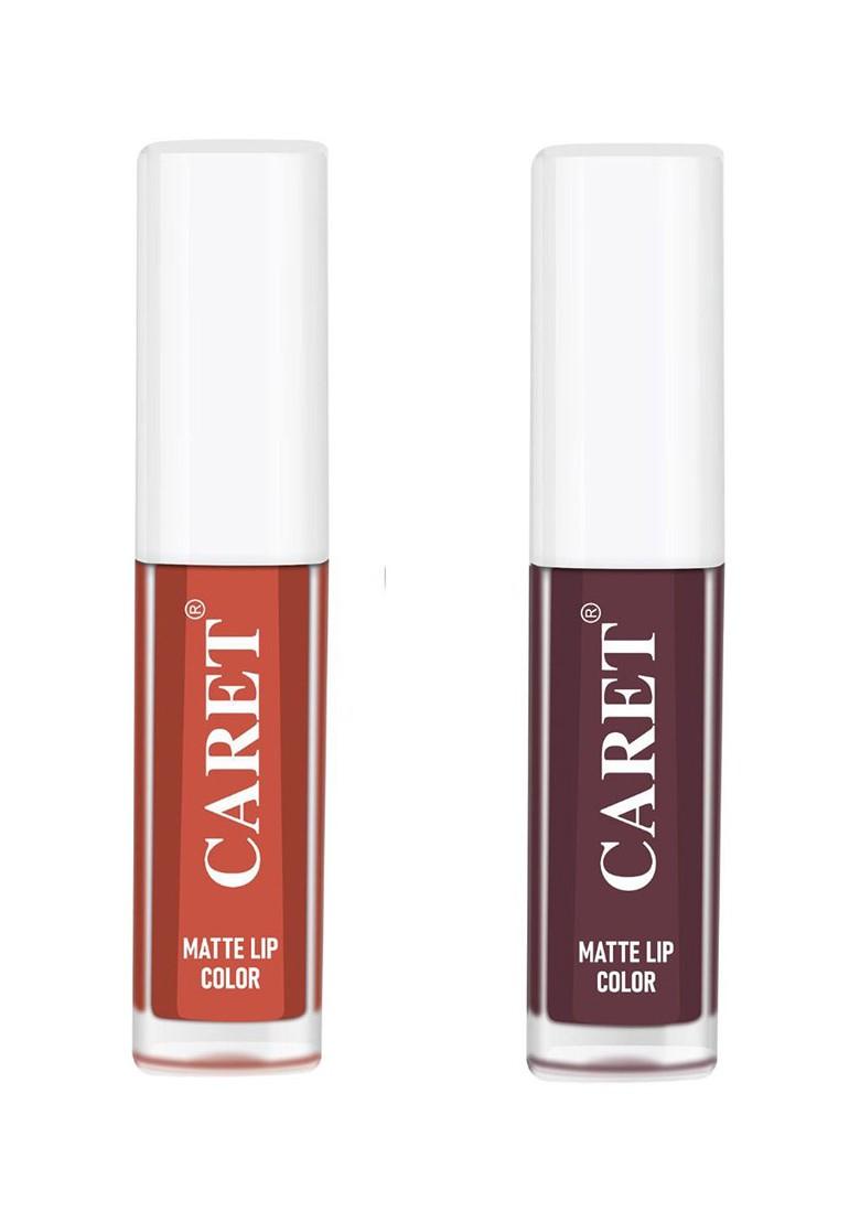 Caret Organic Set Of 2 Super Pigmented Liquid Matte Lipsticks 4 Ml Shade 6 7