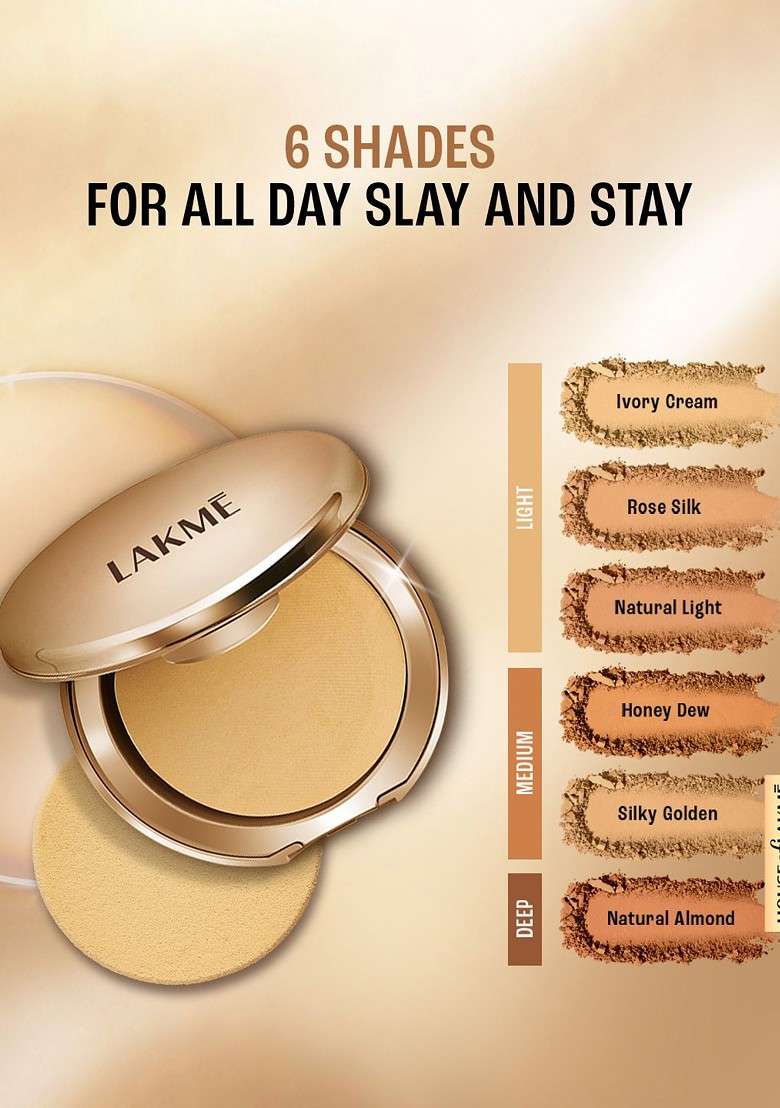 Lakme Powerplay Priming Powder Foundation Lasting Matte Natural Almond 9G - Indya