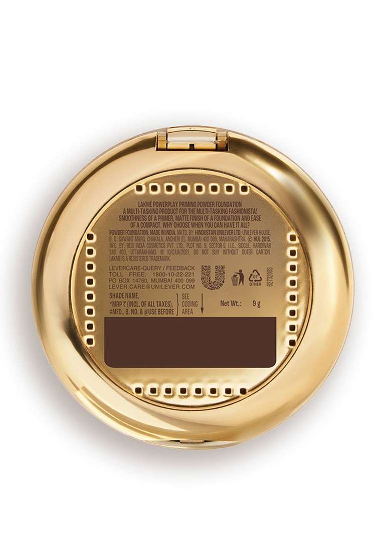 Lakme Powerplay Priming Powder Foundation Lasting Matte Natural Almond 9G - Indya