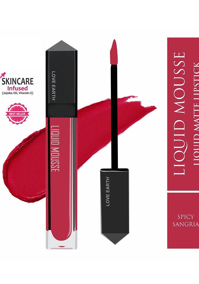 Love Earth Lightweight Matte Liquid Mousse Lipstick 6Ml Spicy Sangria