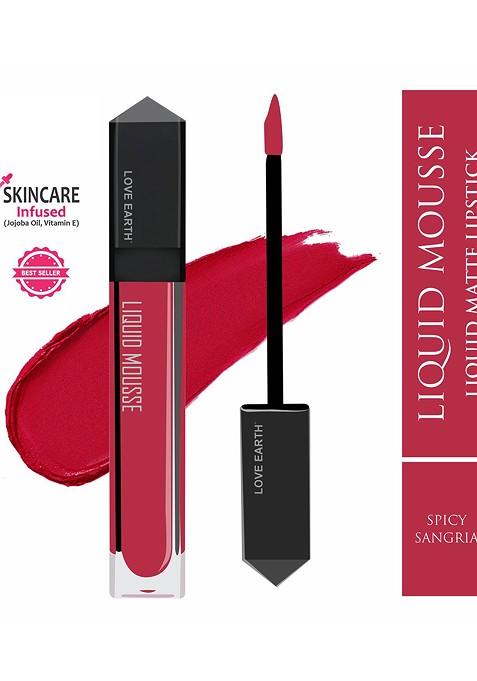 Love Earth Lightweight Matte Liquid Mousse Lipstick 6Ml Spicy Sangria