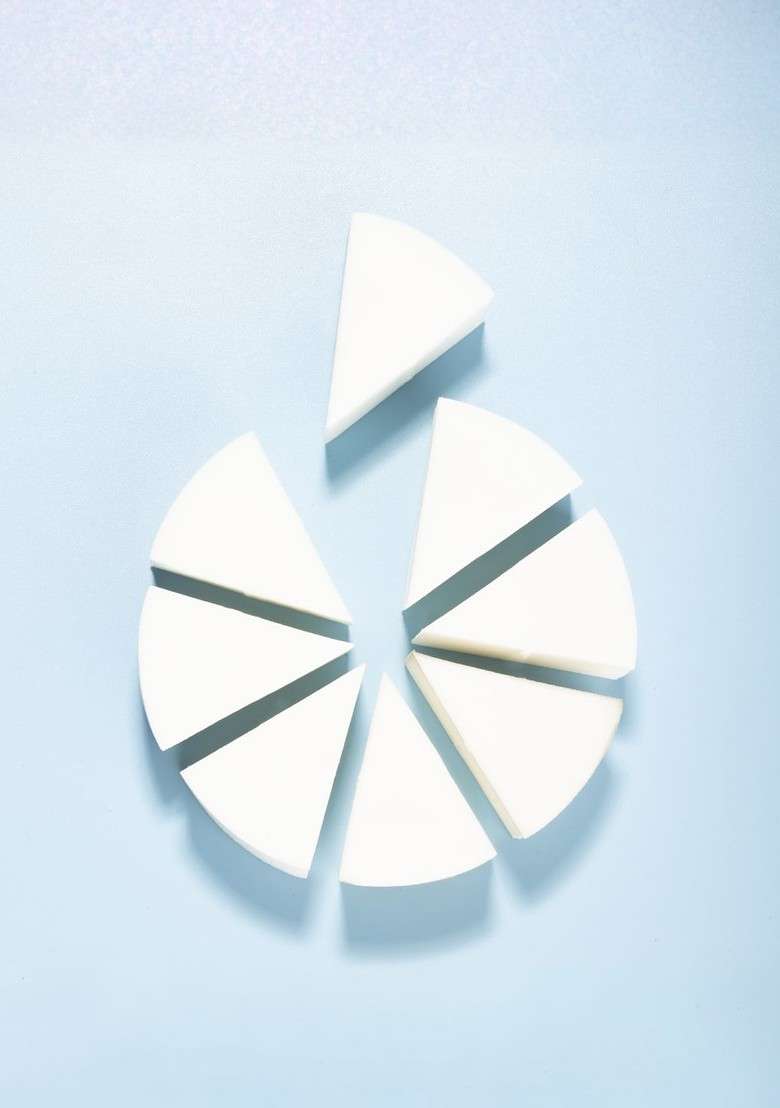 Pac 8Pcs Triangle Pie Pressed Makeup Sponge White - Indya