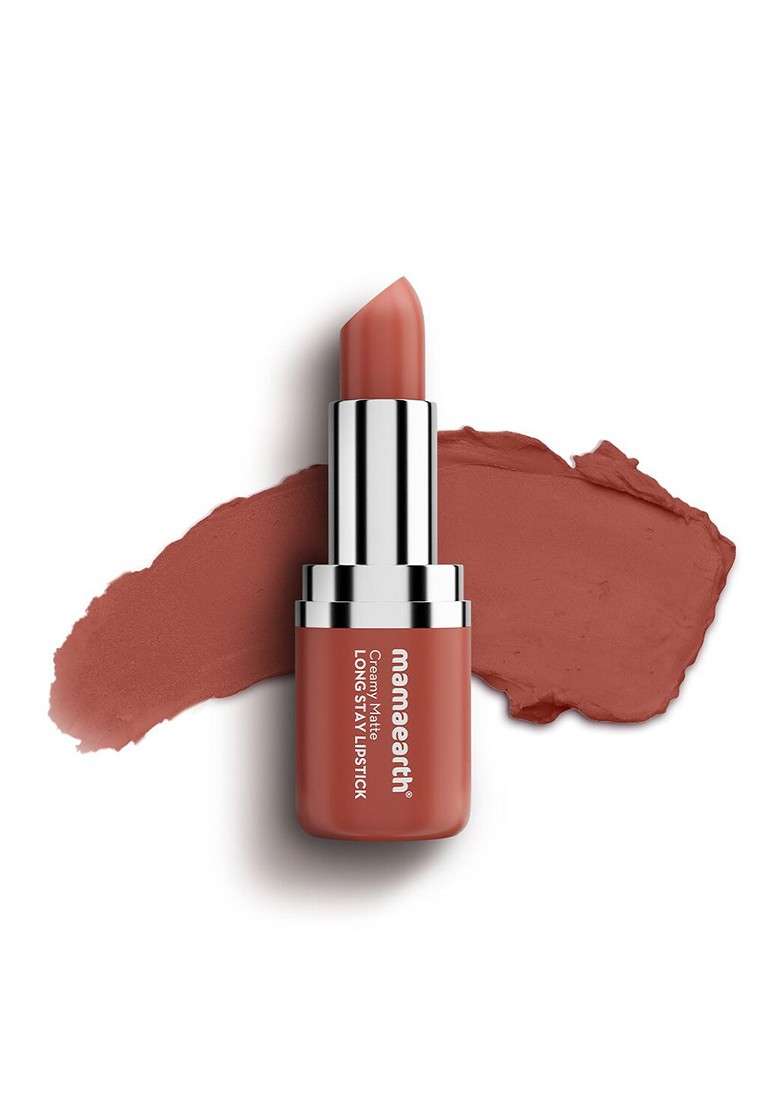 Mamaearth Creamy Matte Long Stay Lipstick With Murumuru Butter Apricot Taupe - Indya