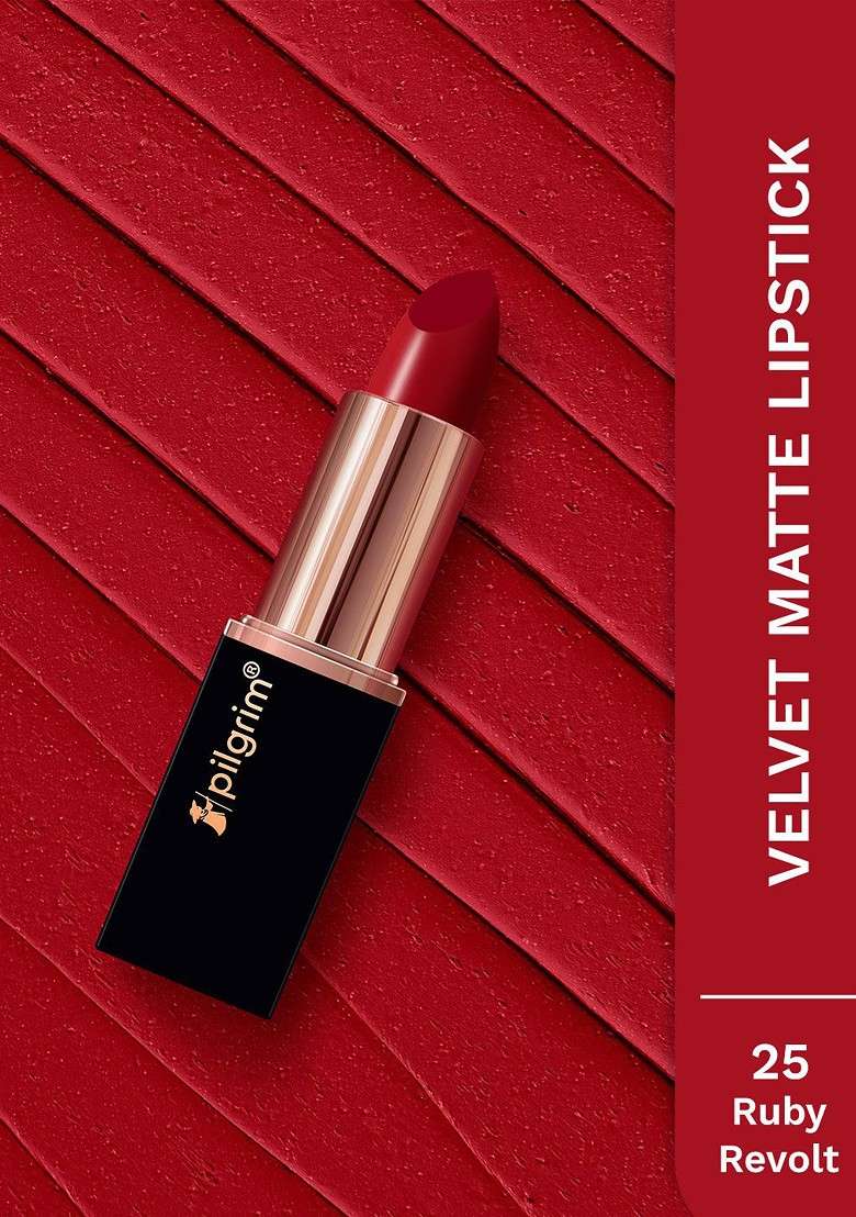 Pilgrim Matte Bullet Intense Colour Transferproof Smudgeproof Lipstick Ruby Revolt 25 - Indya