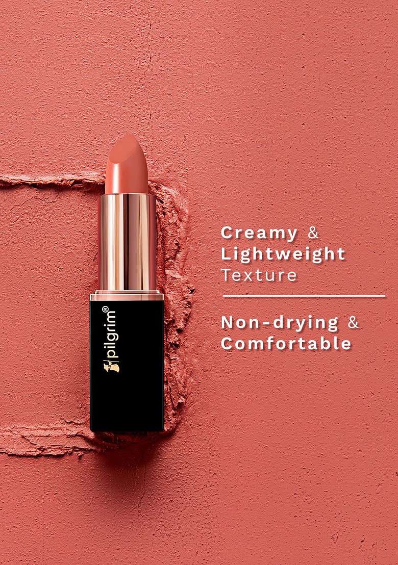 Pilgrim Matte Bullet Intense Colour Transferproof Smudgeproof Lipstick Ruby Revolt 25 - Indya
