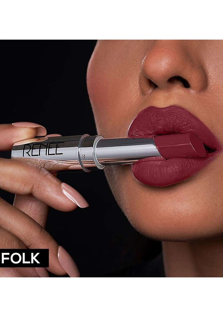 Renee Matte Lock Avocado Oil Spf 15 Lipstick With Beta Carotene Vitamin E 3 5G Folk - Indya