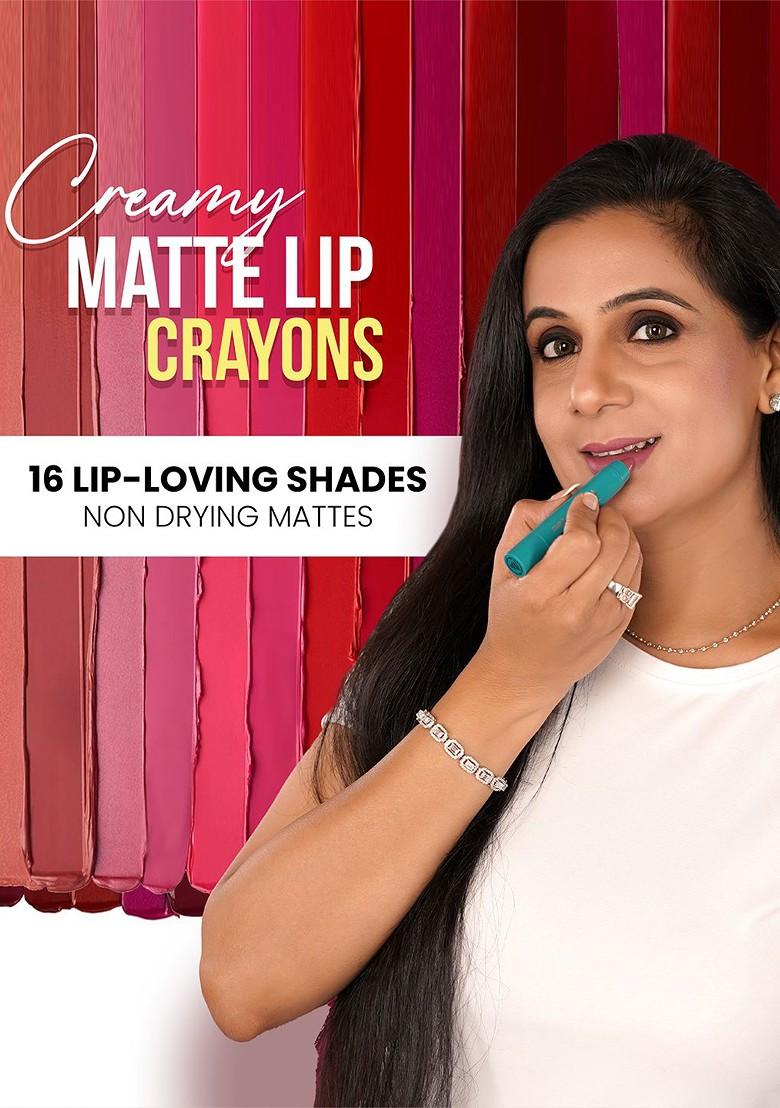 Parul Garg Creamy Matte Lip Crayon Rich Pigment Show Stopper Classic Ruby Red